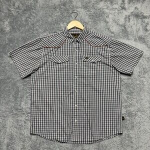 Howler Bros Shirt Mens L Blue Plaid H Bar B Pearl Snap Yoke Western Cowboy Rodeo